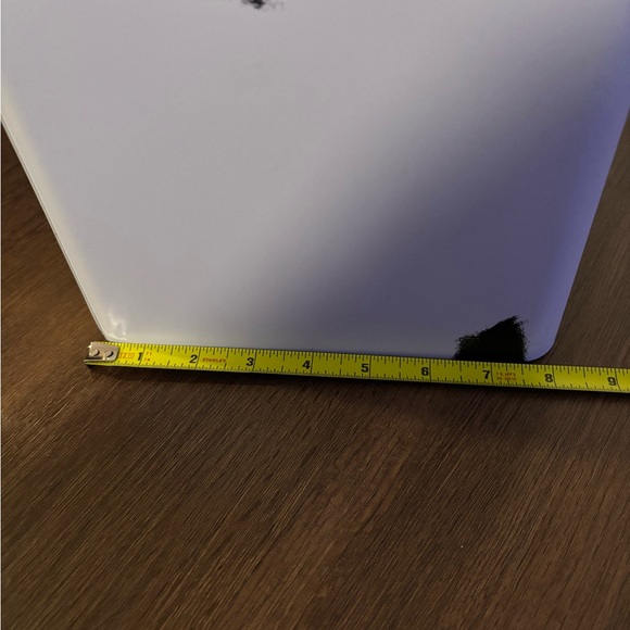 Farmhouse Style Bread box, white finish with black detail & distressed gray lid - Picture 8 of 9